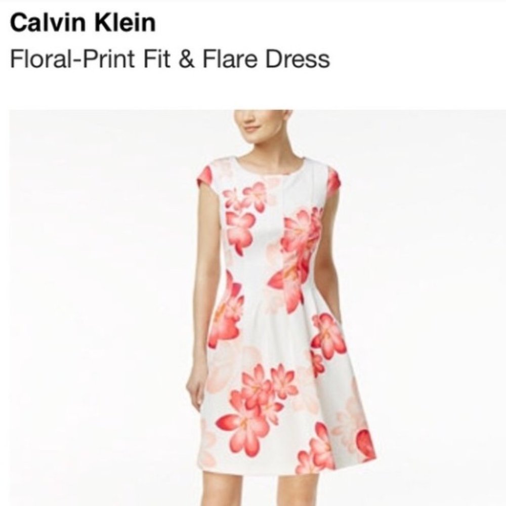 Calvin Klein floral print fit & flare dress